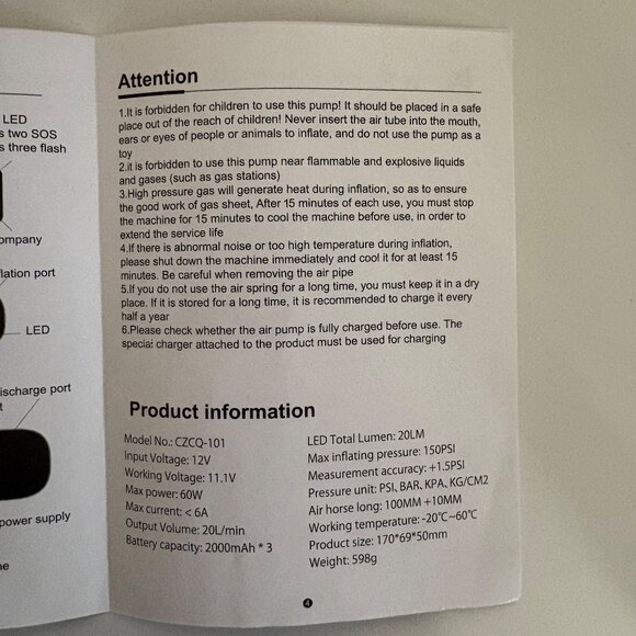 Journeyman Portable Air Compressor USB Charging Multiple Adapters NEW - Picture 6 of 6